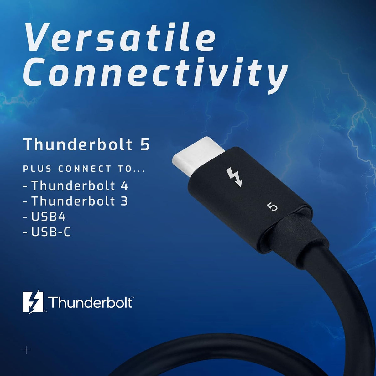 OWC 1m Thunderbolt 5 Certificeret USB-C kabel 120G 240W 8K60Hz Kompatibel med Thunderbolt 4, USB4 og USB-C, Sort