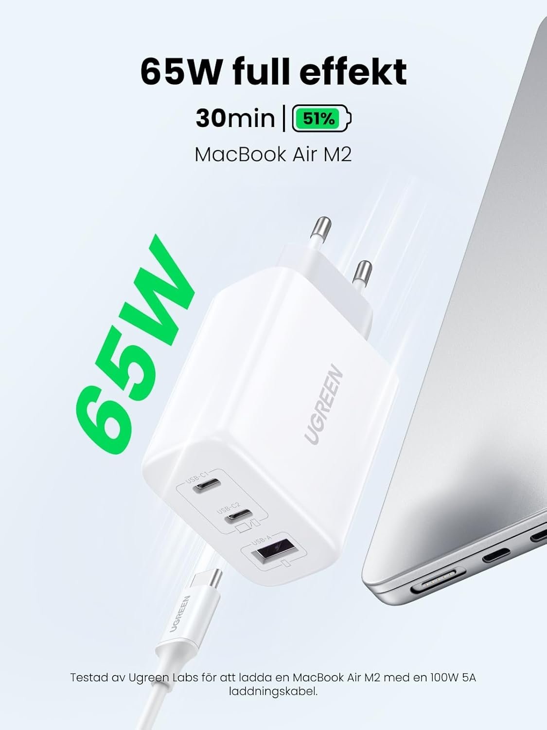 UGREEN USB-C Oplader 65W