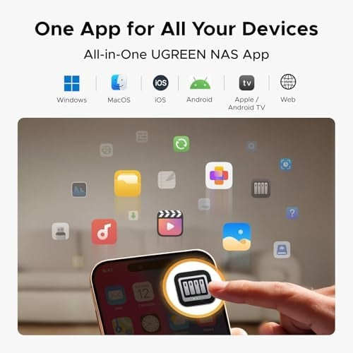 UGREEN NASync DH2300 2-bay NAS (2xSATA 3,5"/2,5"), 64TB maksimal lagerplads, 4/8GB RAM, 1GbE LAN, NFC One-Touch, AI-fotoalbum, brugervenlig NAS til hjemmet