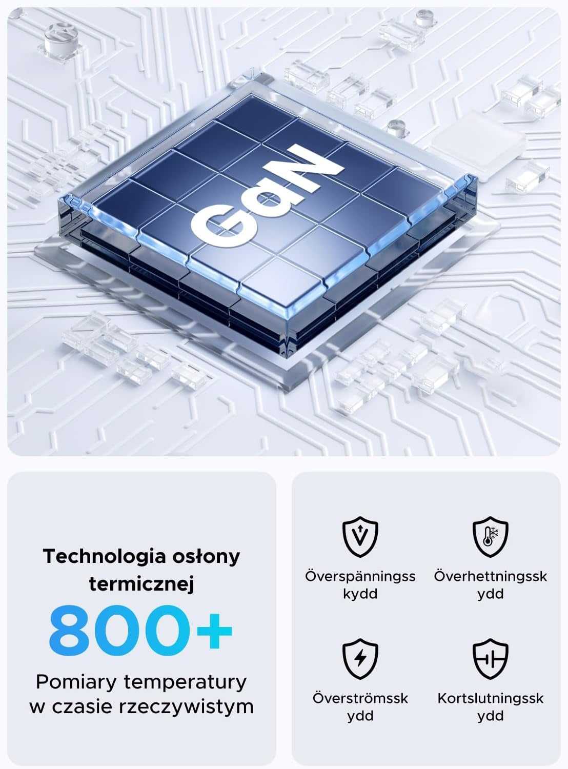 UGREEN USB-C Oplader 65W GaN 5-Ports Bordoplader med PPS hurtigopladning