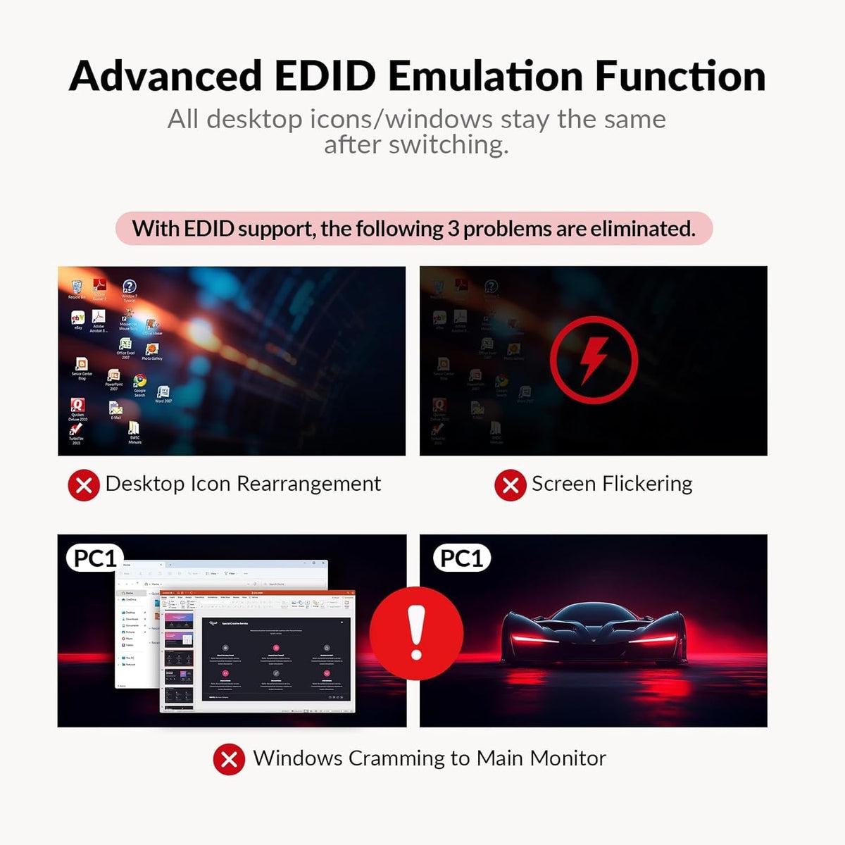 AV Access KD-E20 USB-C KVM Dockningsstation til 2 bærbare computere, Dual 4K-skærm, 11-i-1 med 100W PD, 1Gbps LAN & EDID-emulering