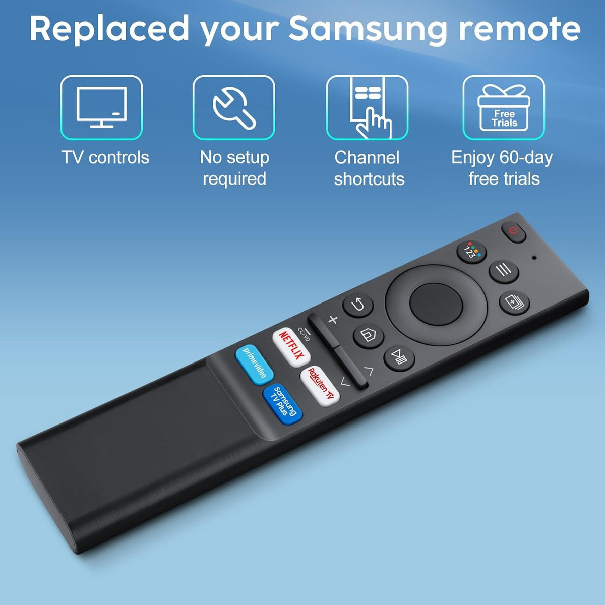 Universel Smart TV-fjernbetjening til Samsung, kompatibel med originale Samsung-modeller