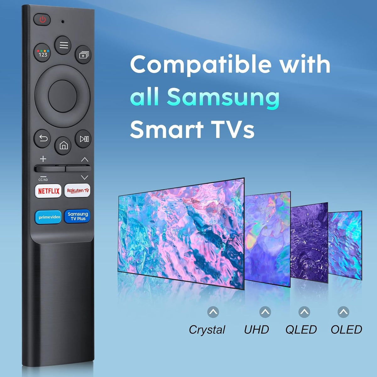 Universel Smart TV-fjernbetjening til Samsung, kompatibel med originale Samsung-modeller