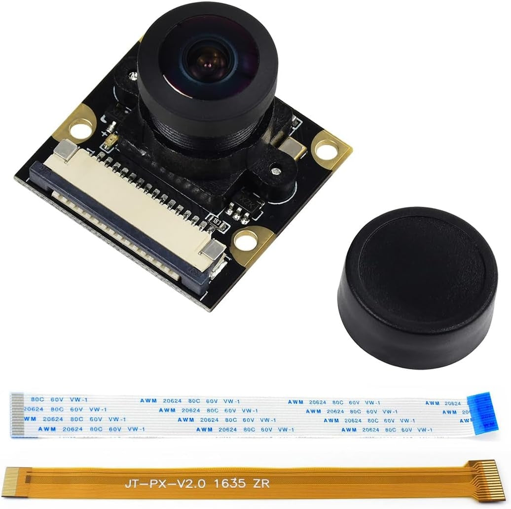 Waveshare Raspberry Pi Camera Module Kit 1080p fiskeøjeobjektiv med bredere synsfelt til alle versioner af Raspberry Pi