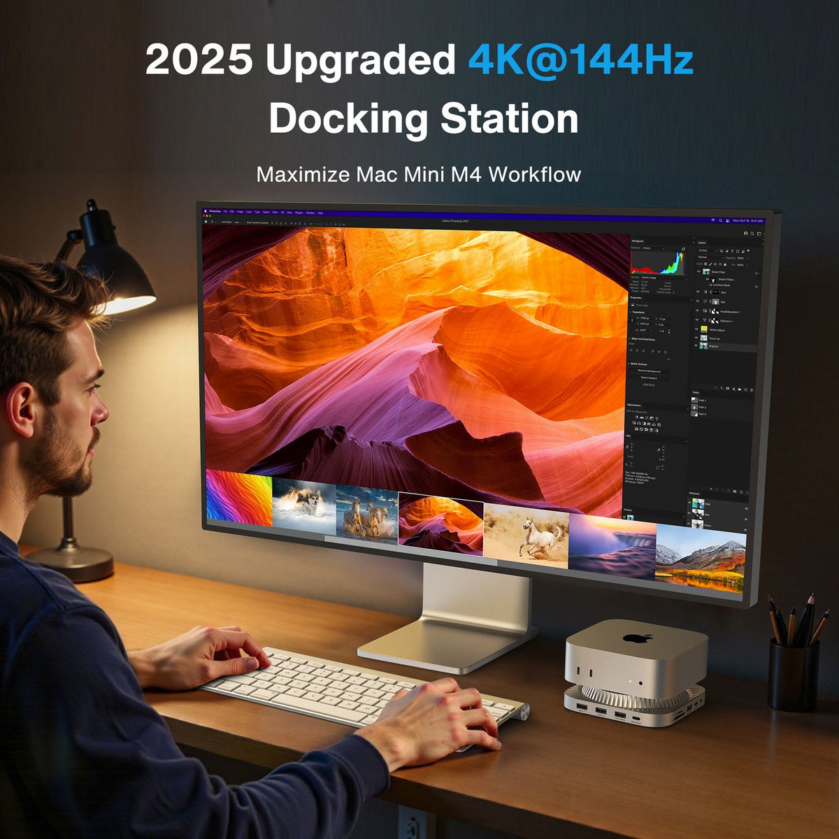 iVANKY 13-i-1 Dockingstation til Mac mini M4 & M4 Pro (2024), 4K@144Hz HDMI, 10Gbps USB