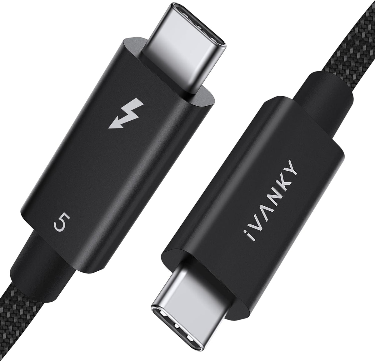 iVANKY Thunderbolt 5 kabel 1m Intel-certificeret, 80Gbps dataoverførsel, 120Gbps båndbredde, 240W opladning, Dobbelt 8K skærme, Kompatibel med MacBook M4 TB4/DP2.1/USB4